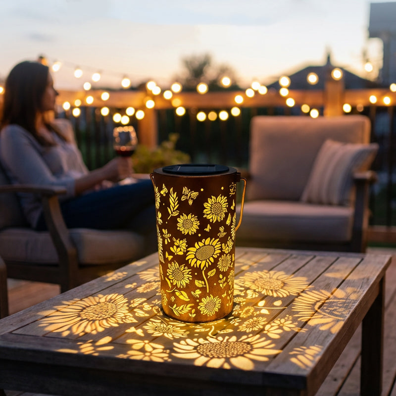 Solar garden lamp featuring sunflower design - Lamylie