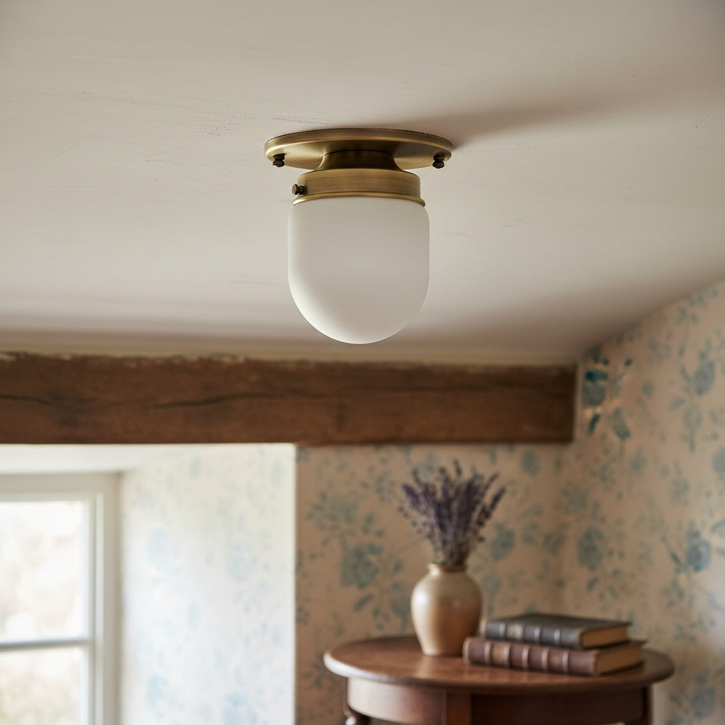 Opal Glass Wall & Ceiling Lamp Dual Function Modern Design Brass - Lamylie