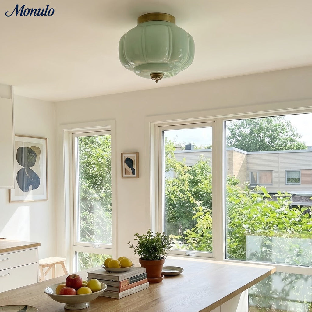 Ceiling Lamp Milk Glass Shade Modern Lighting Scandinavian Style Living Room Dining Room Bedroom Flush Mount - Lamylie