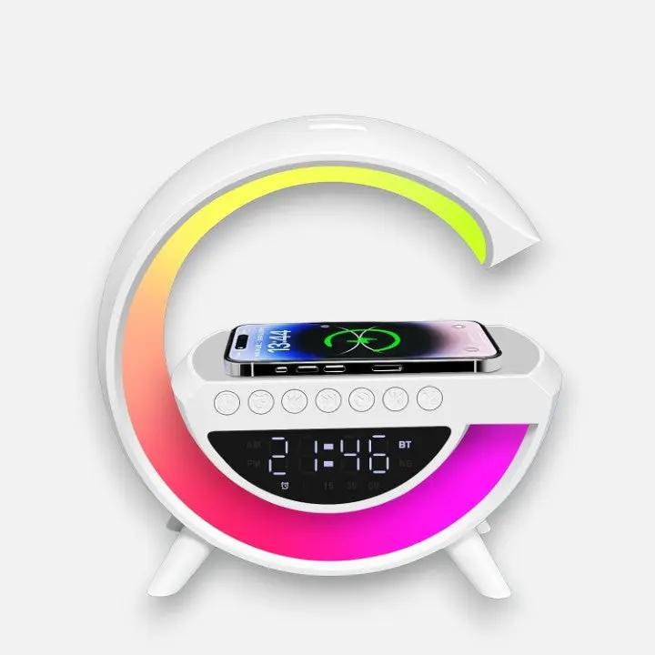 LED Clock Lamp with Alarm, Bluetooth Speaker & Wireless Charging Feature - Lamylie
