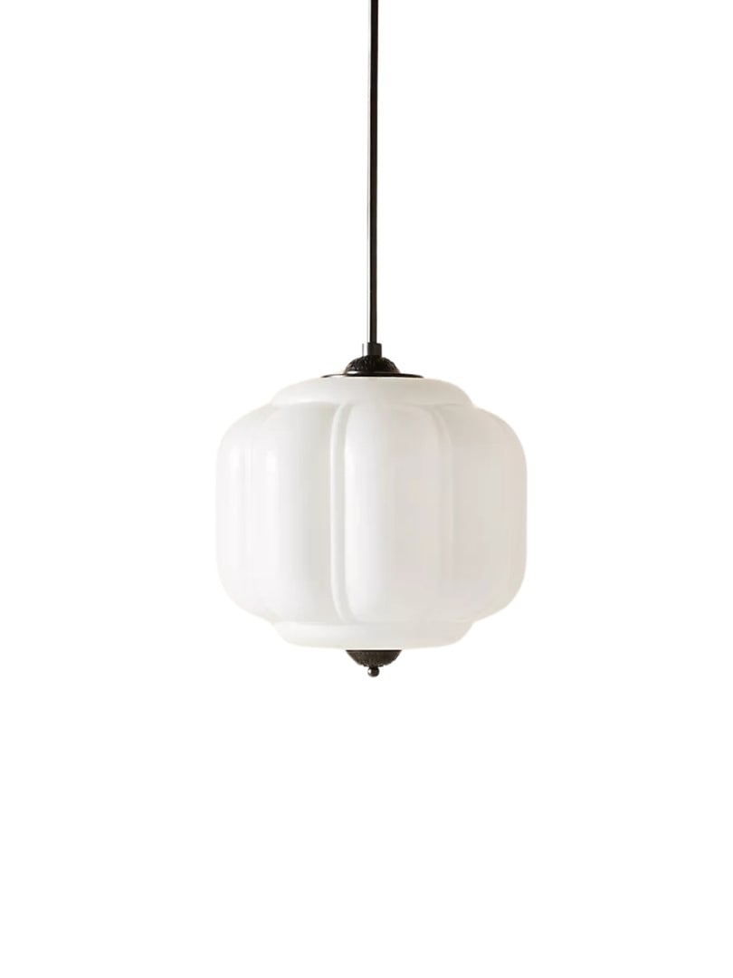 Vintage Milk Glass Pendant Lamp with Wavy Edge | Scandinavian Atmosphere Lighting for Kitchen and Bedroom - Lamylie