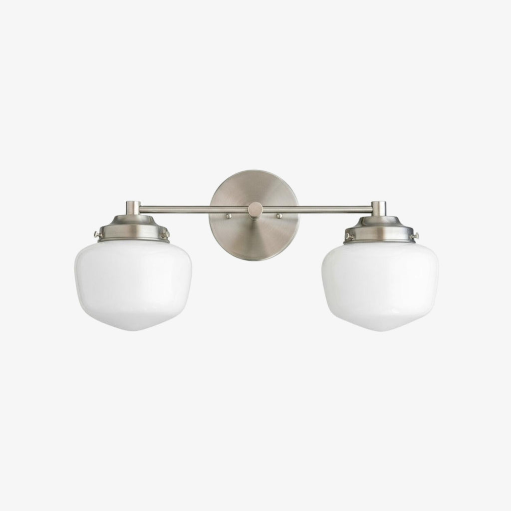 Globe Wall Lamp Classic Bathroom Schoolhouse Lighting Matte Opal Glass for Mirror and Sink - Lamylie