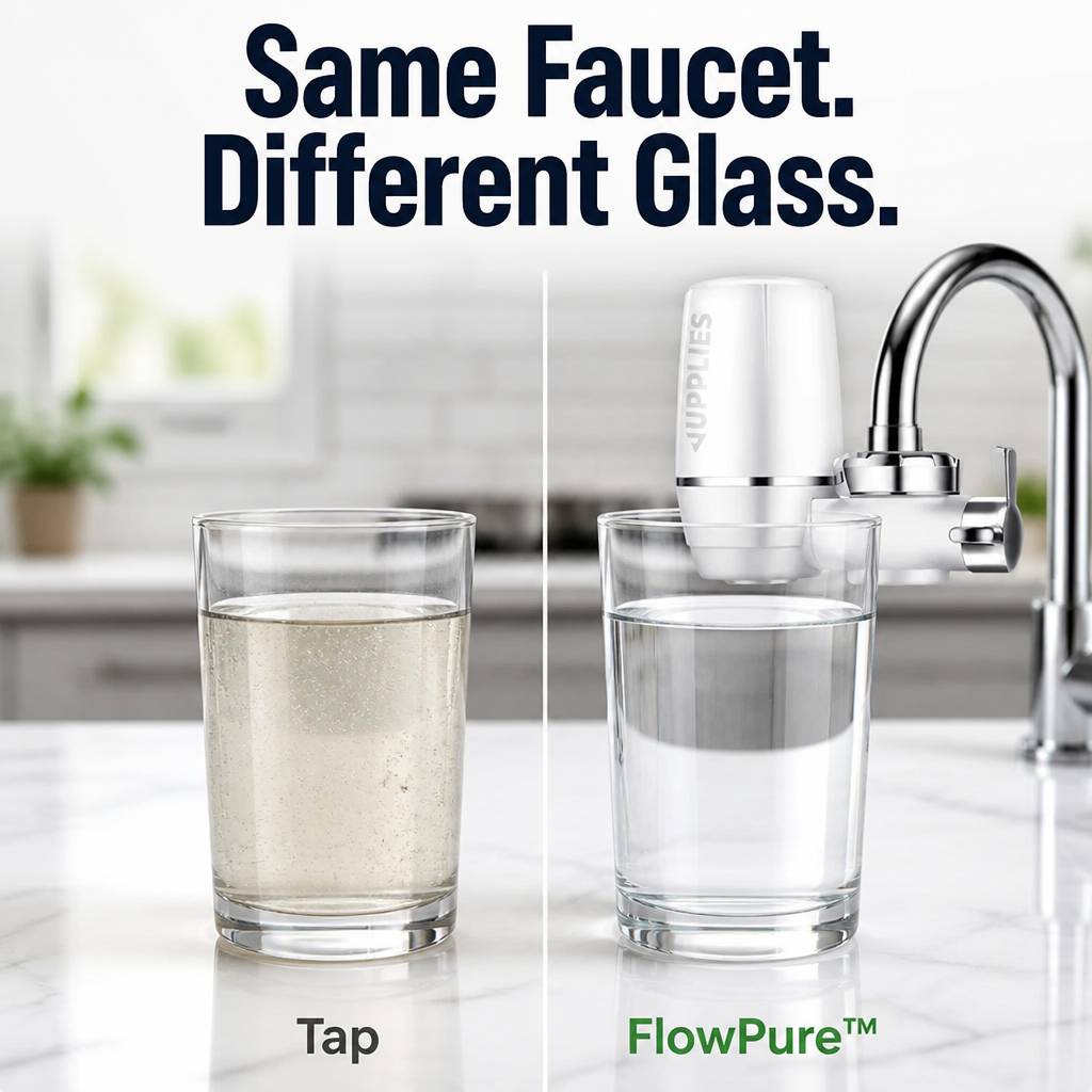 FlowPure — Elimina el cloro y el sabor metálico del agua del grifo en menos de un minuto - Lamylie