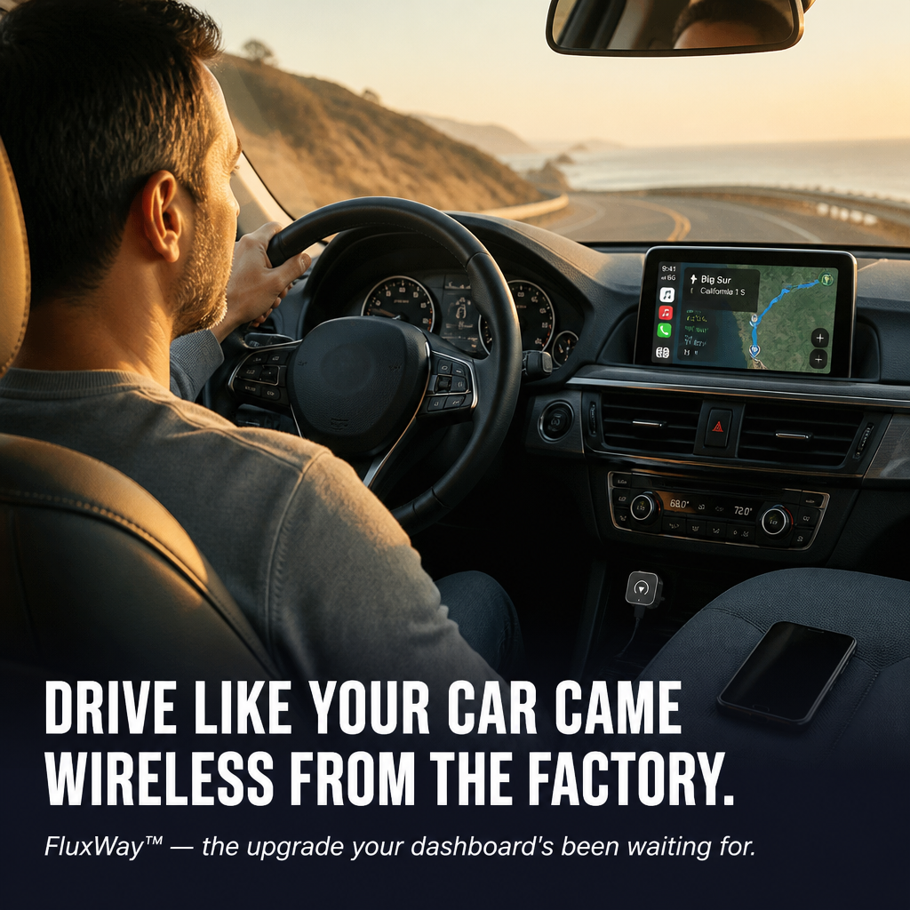 FluxWay — تخلّص من الكابلات واتصل تلقائيًا بـCarPlay وAndroid Auto اللاسلكيين - Lamylie
