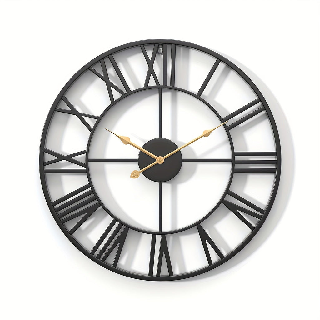 Klasické kulaté nástěnné hodiny Serenetime — kovový rám, průměr 30 cm, tichý chod ručiček