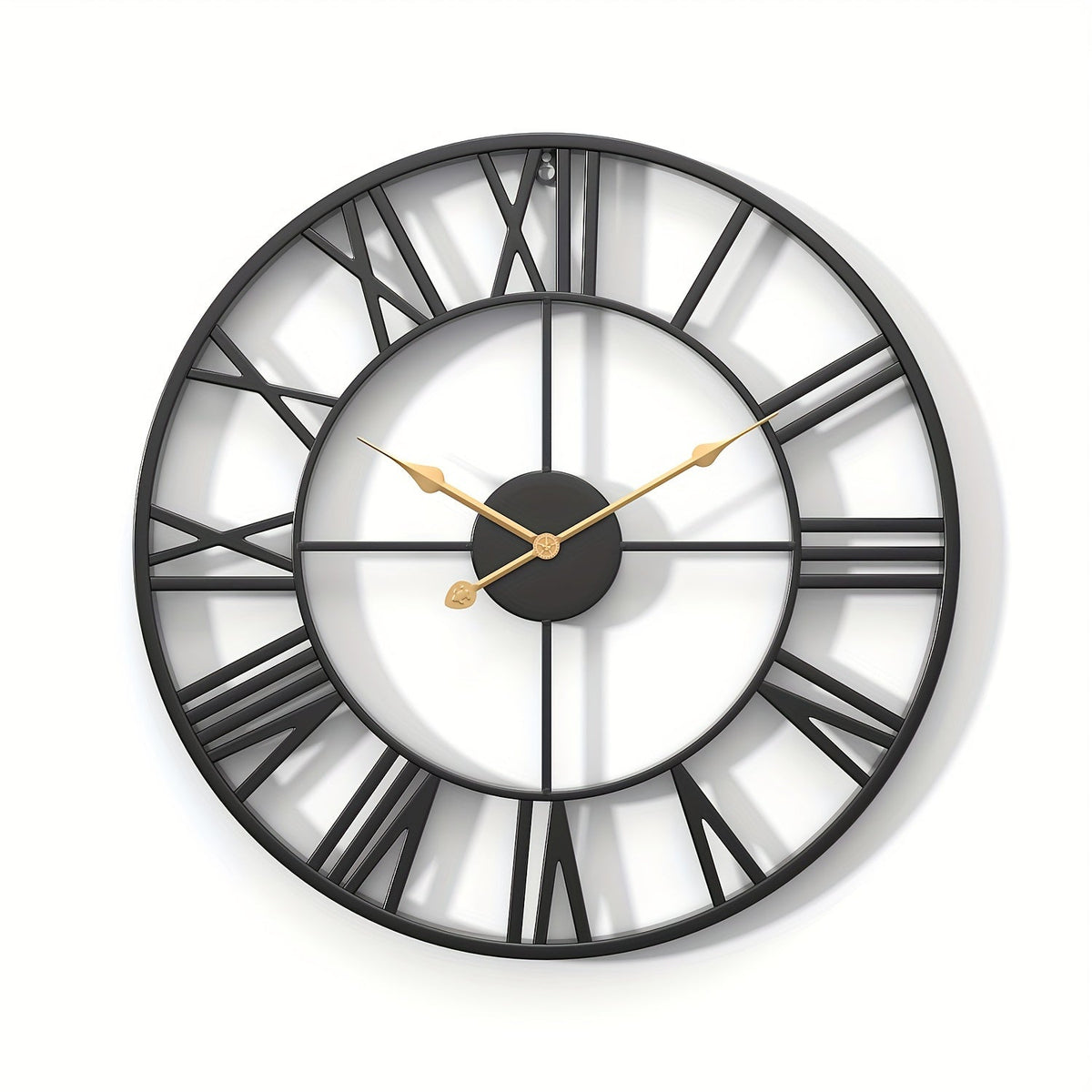 Klasické kulaté nástěnné hodiny Serenetime — kovový rám, průměr 30 cm, tichý chod ručiček