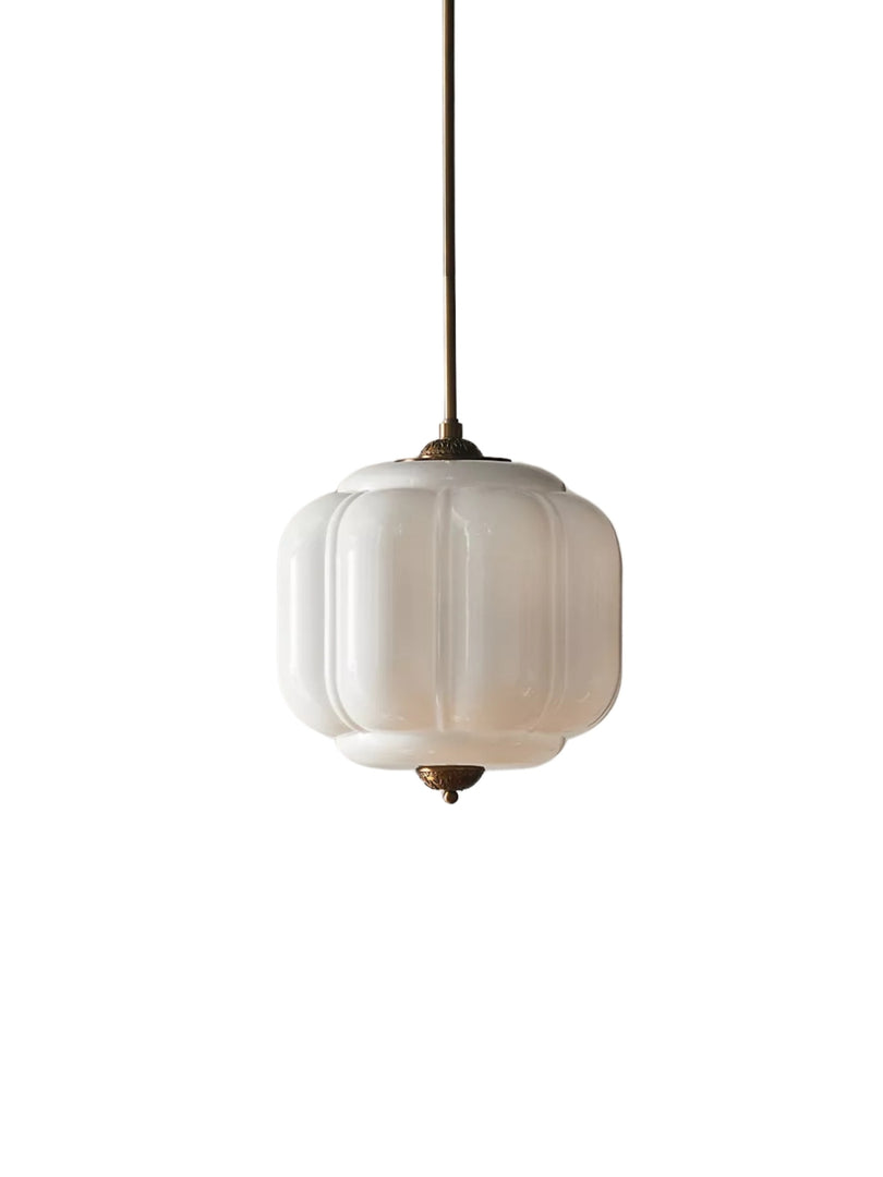 Vintage Milk Glass Pendant Lamp with Wavy Edge | Scandinavian Atmosphere Lighting for Kitchen and Bedroom - Lamylie