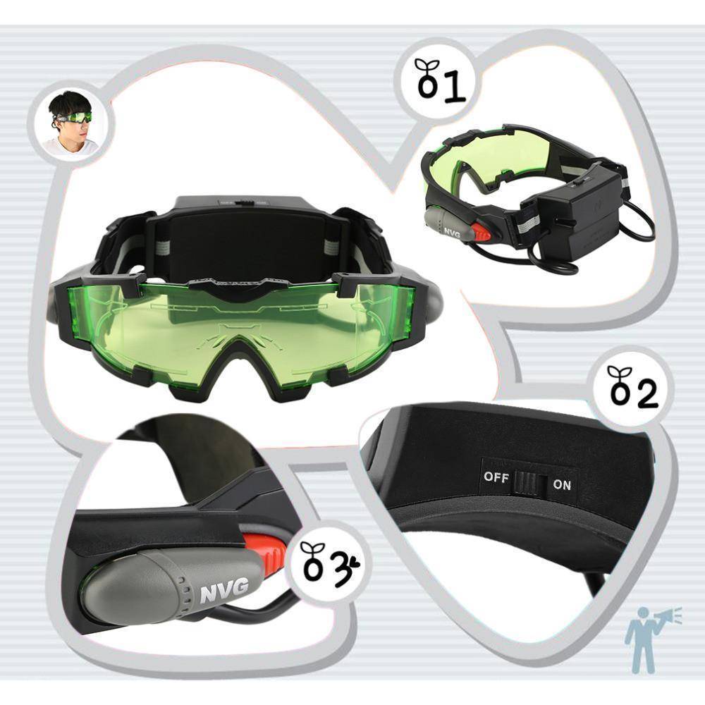 Lunettes de vision nocturne à ajustement réglable et éclairages escamotables – Lamylie