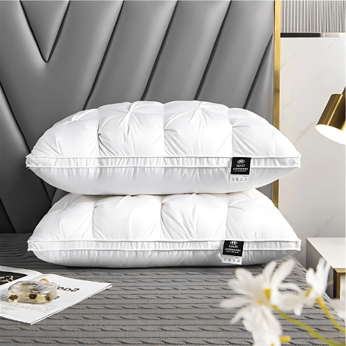 Almohada de plumón para un suave soporte del cuello: duerme cómodamente y sin dolor - Lamylie