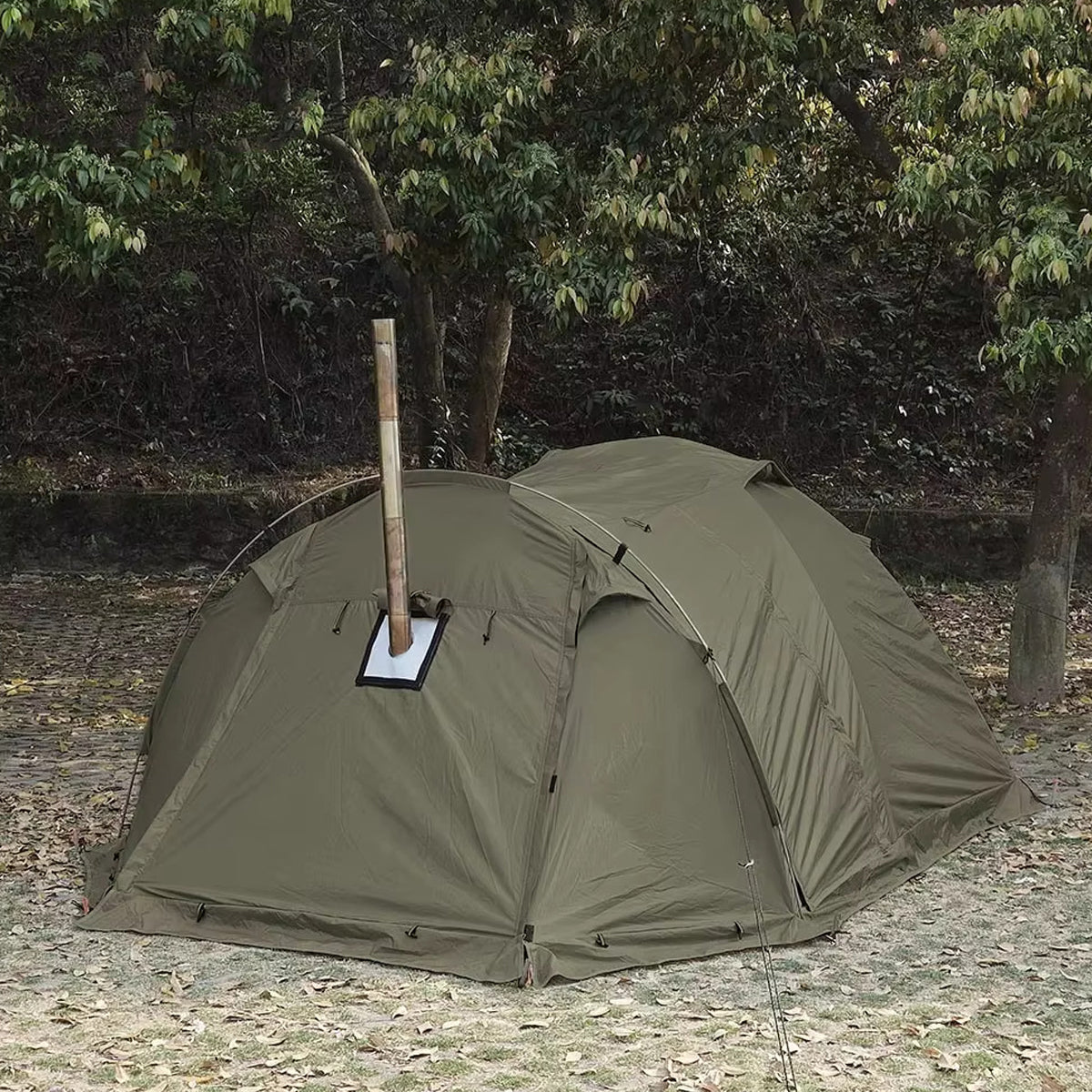 Familietelt for camping året rundt med åpning for ovnsrør - Lamylie