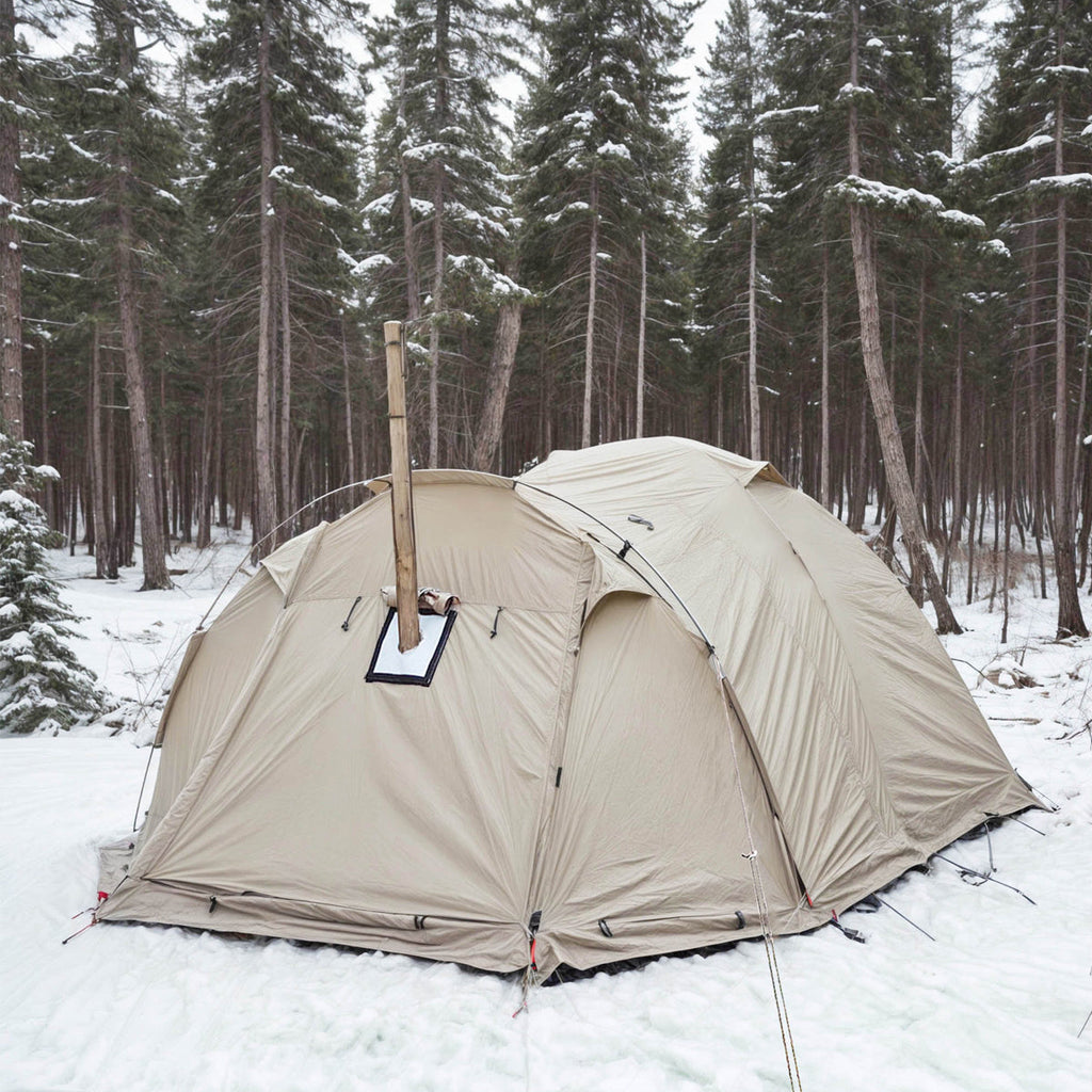 Familietelt for camping året rundt med åpning for ovnsrør - Lamylie