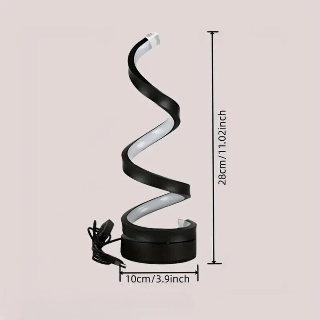 Spiral LED Table Lamp – Touch-Control Dimmable Light - Lamylie