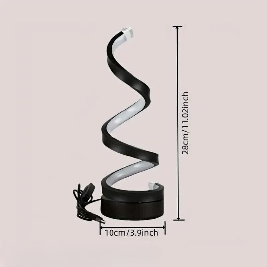 Spiral LED Table Lamp – Touch-Control Dimmable Light - Lamylie