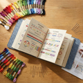 Vyšívání - Sada knih s 106 vzory stehů krok za krokem - Procvičování na lněných stránkách - StitchLibrary - Lamylie