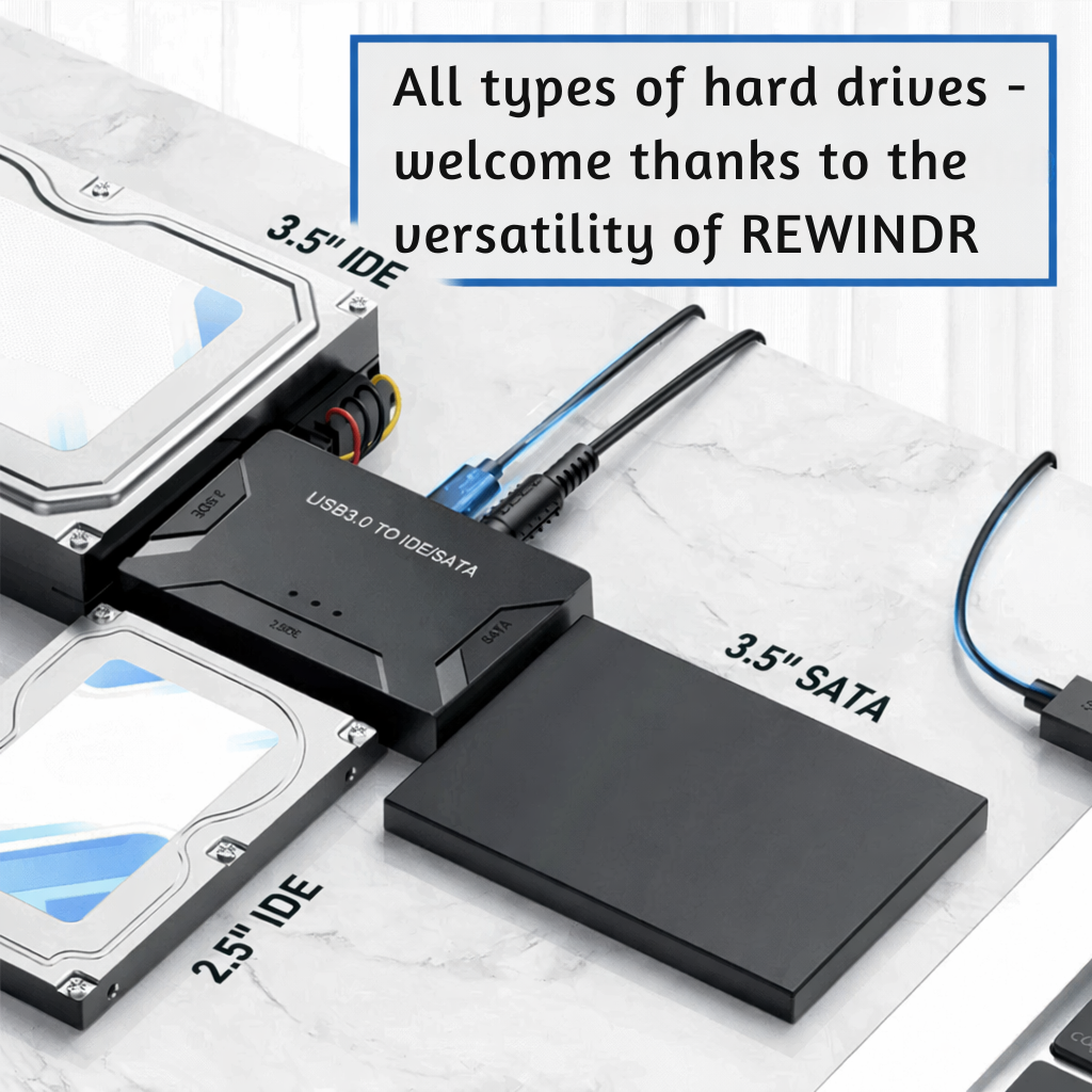 محول محرك أقراص ثابتة USB | واجهة SATA وIDE | نقل بيانات سريع | RecoverPro - Lamylie