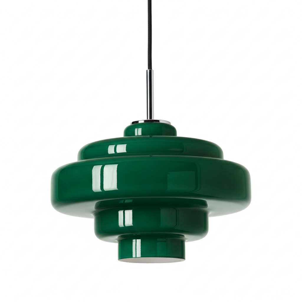 Colored Glass Pendant Lamp with Adjustable Suspension | Modern Light Point for Dining Room Kitchen Living Room - Lamylie