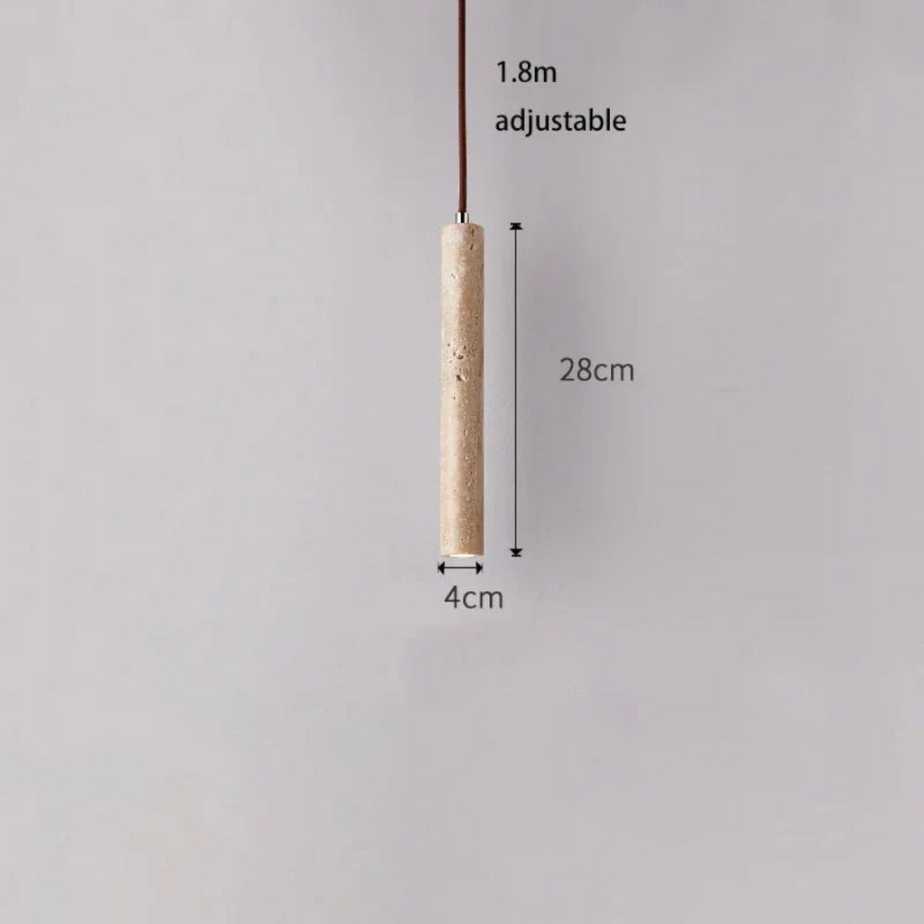 Travertin LED Hängeleuchte – Einfaches Wabi-Sabi Design, warmweiß - Lamylie