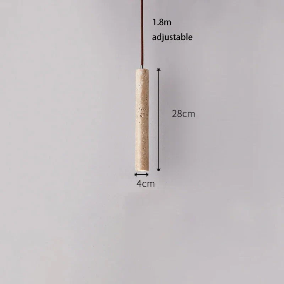 Travertin LED Hängeleuchte – Einfaches Wabi-Sabi Design, warmweiß - Lamylie