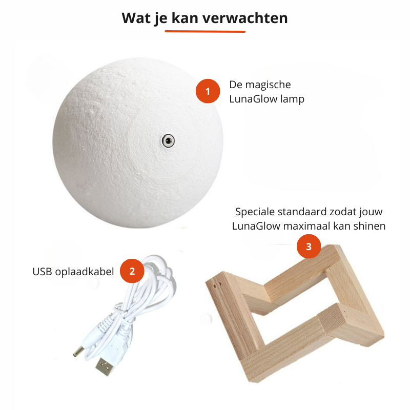 Moon Light with Wooden Base – 16 Shades & Adjustable Brightness - Lamylie