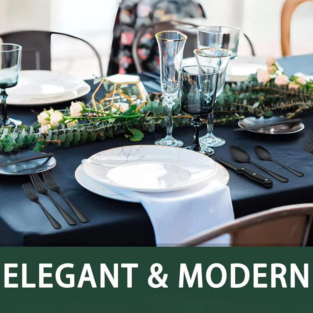 Matte Black Tableware Set - Elegant Organization for Every Dinner - Lamylie