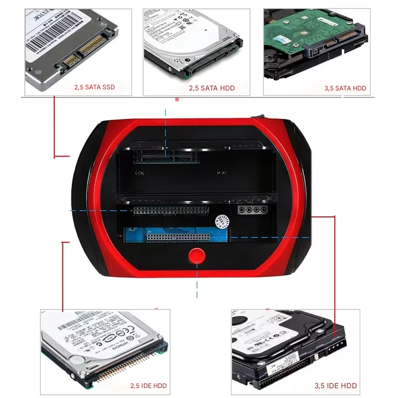 Harddisk | Alsidig harddisk-dockinghub | Universel IDE- og SATA-dockingstation | TotalRecovery Station - Lamylie