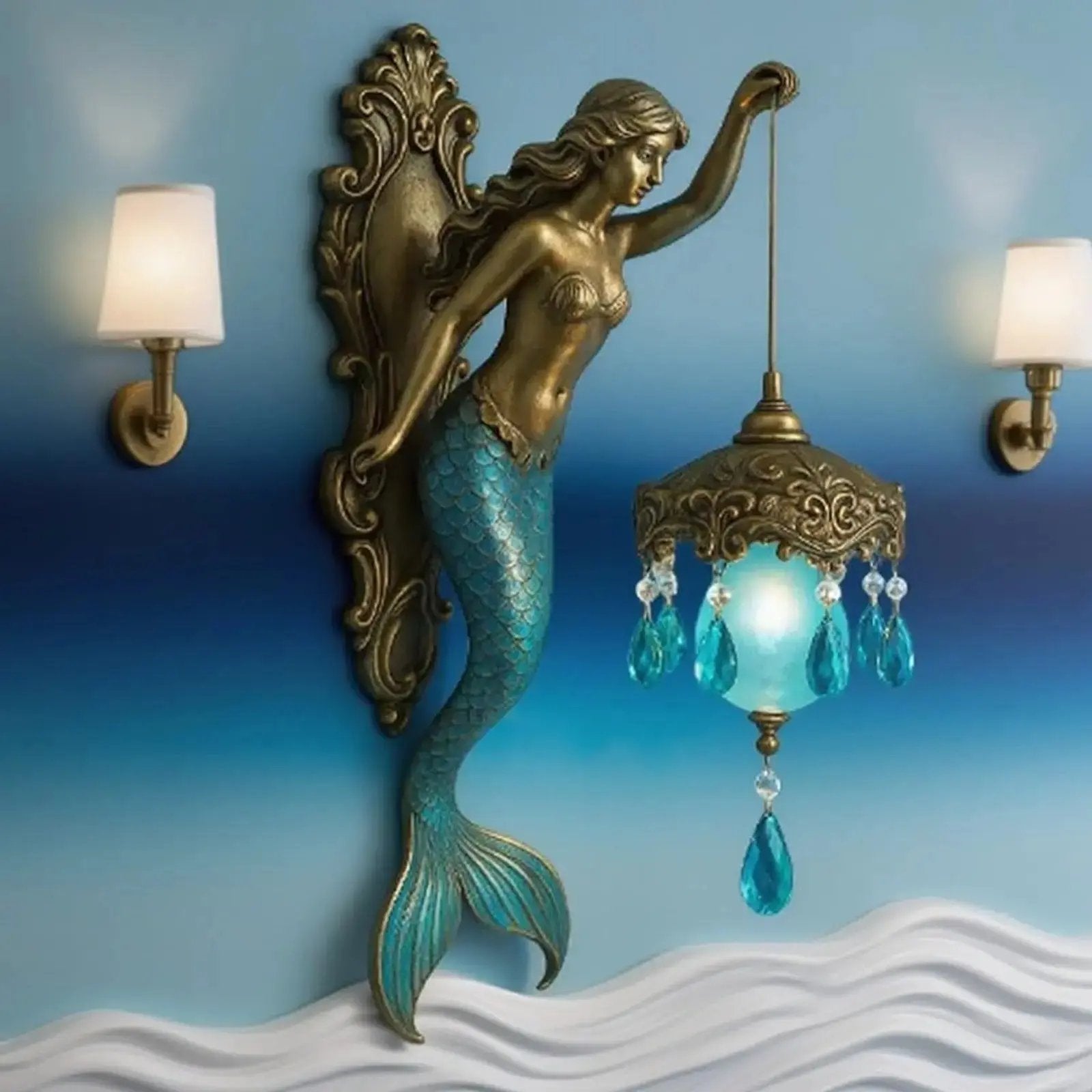 Baroque Style Mermaid Wall Lamp – Romantic Illumination for Your Home - Lamylie