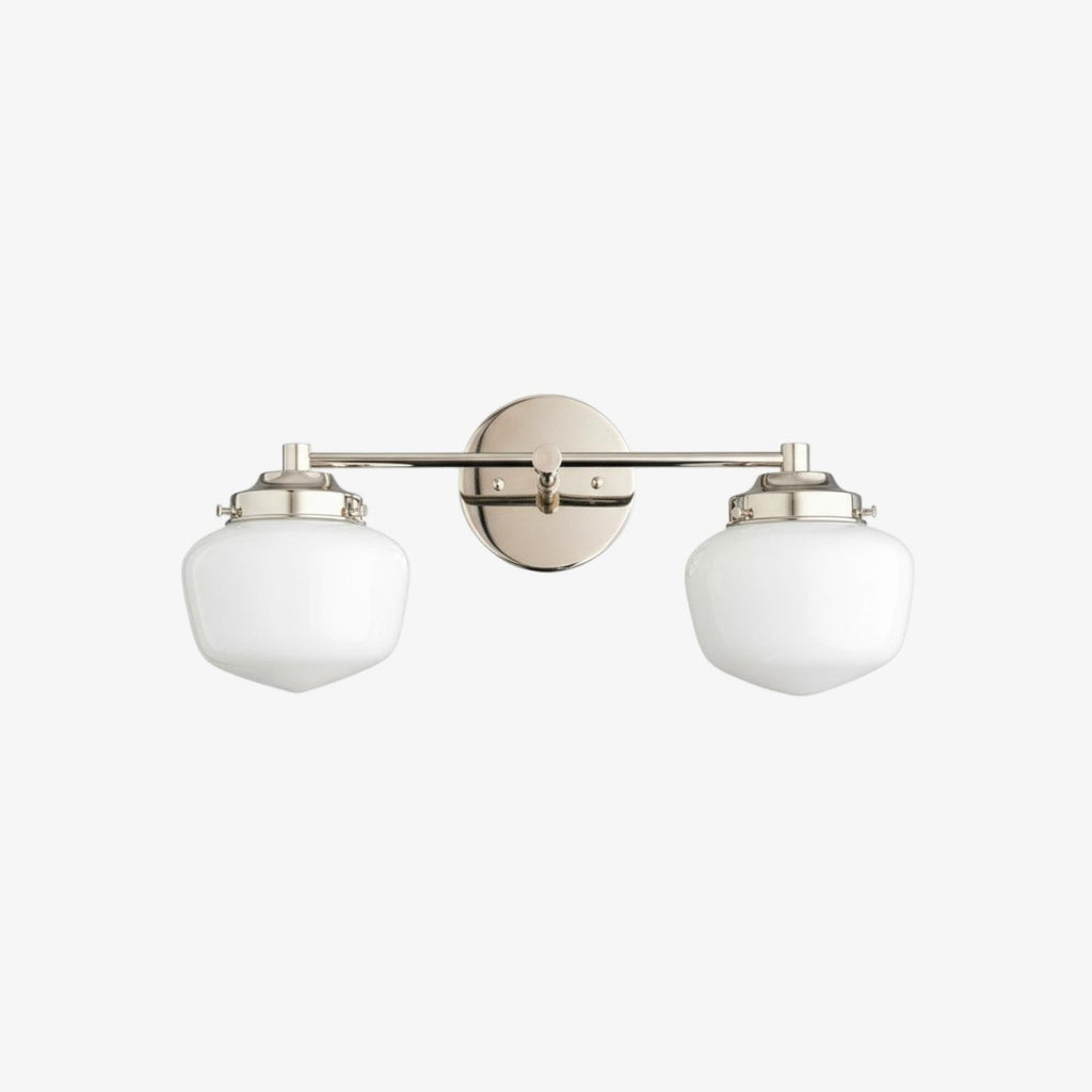 Globe Wall Lamp Classic Bathroom Schoolhouse Lighting Matte Opal Glass for Mirror and Sink - Lamylie