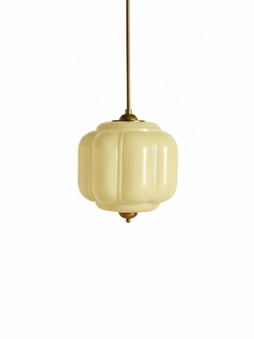 Vintage Milk Glass Pendant Lamp with Wavy Edge | Scandinavian Atmosphere Lighting for Kitchen and Bedroom - Lamylie