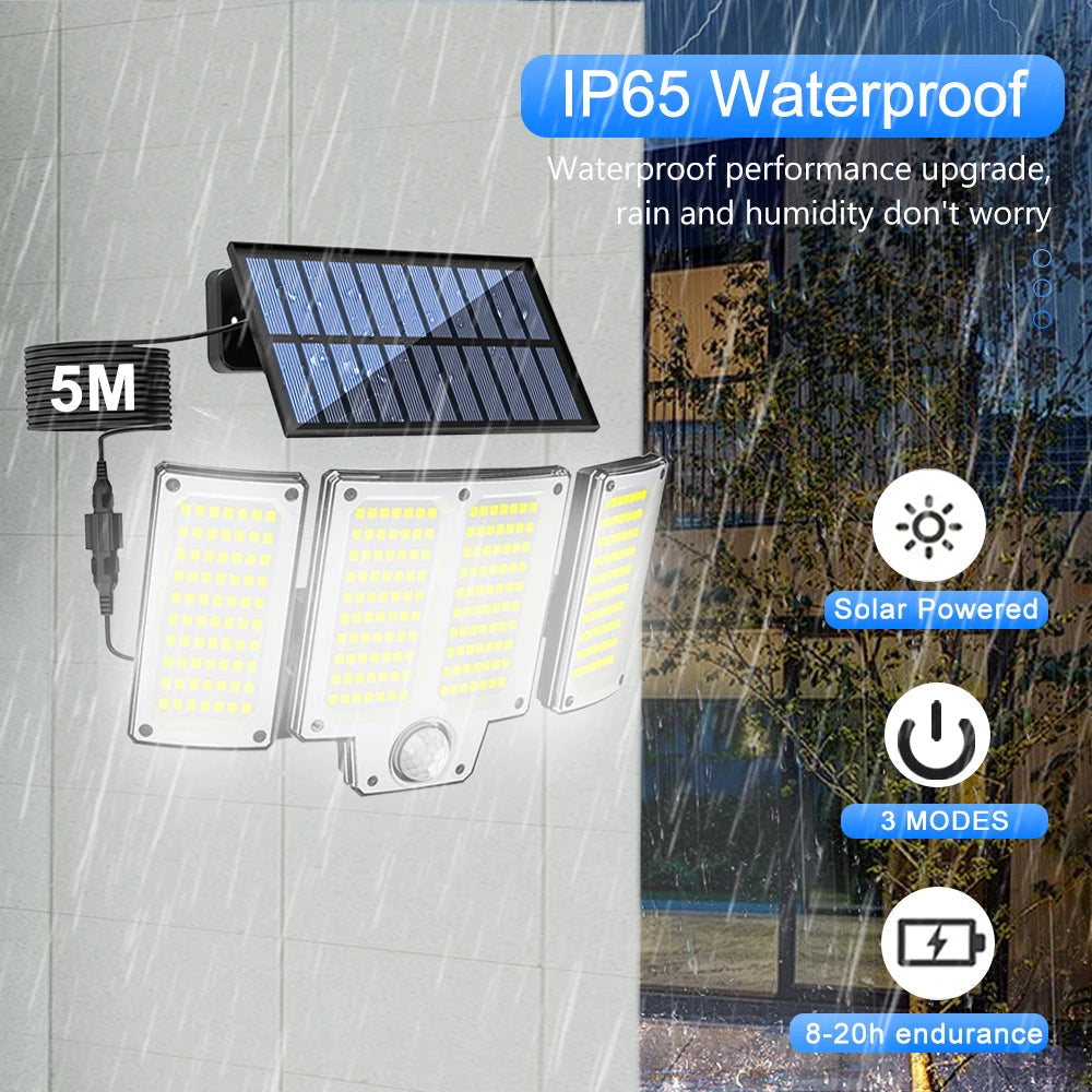 Solar Outdoor Wall Light with Motion Detector – 106/144/280 LEDs - Lamylie