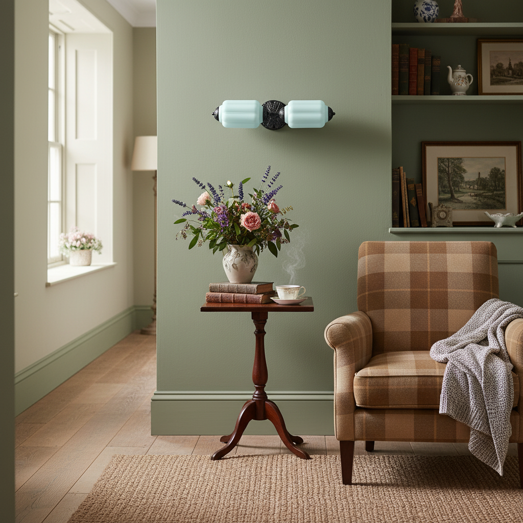 Eloise Vintage Wandleuchte aus Milchglas mit gewelltem Rand - Moderne Akzentbeleuchtung für Bad und Schlafzimmer