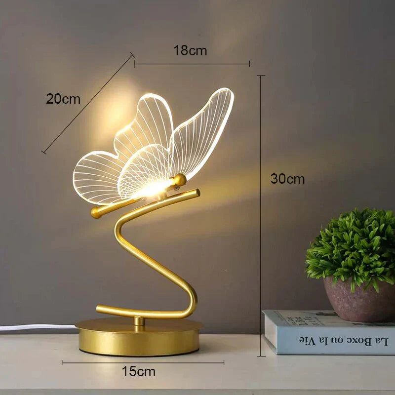 Butterfly LED Desk Lamp with Acrylic Wings – Warm Ambient Light - Lamylie
