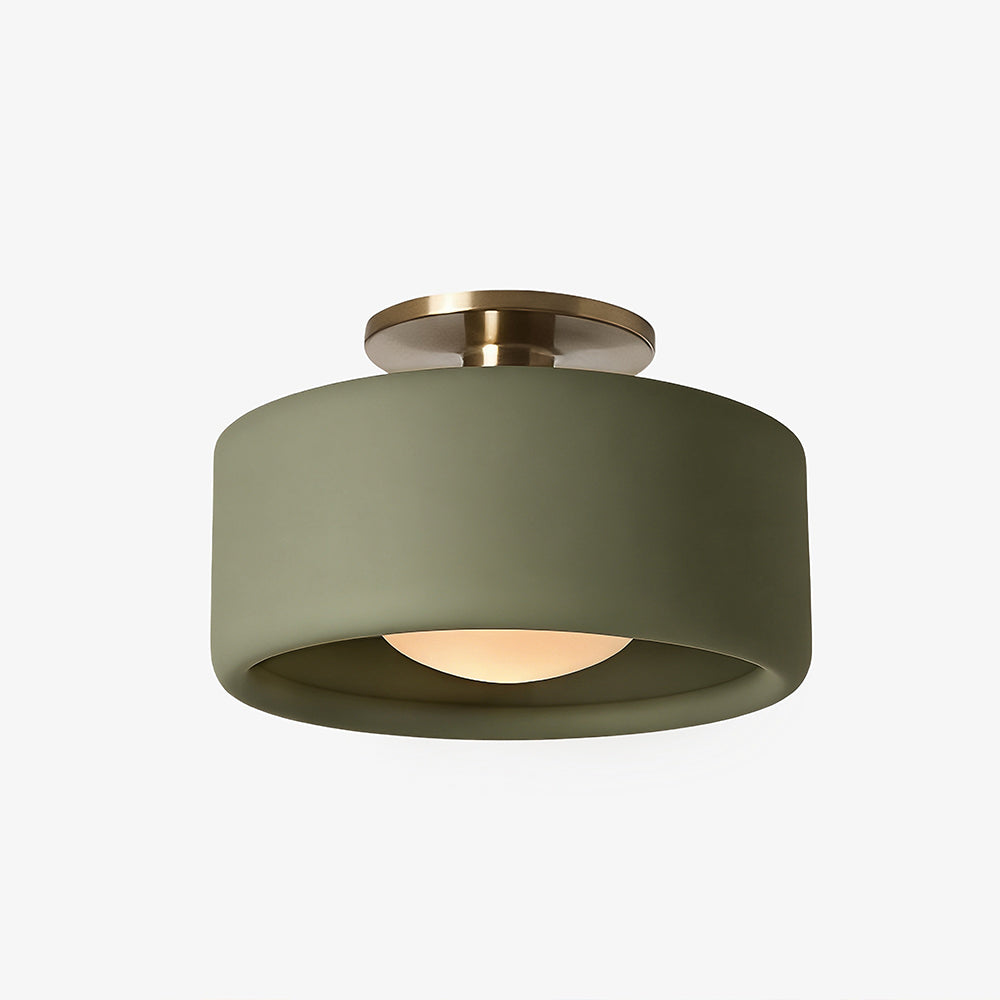 Keramische plafondlamp in Scandinavisch design met halfronde porseleinen kap - Lamylie