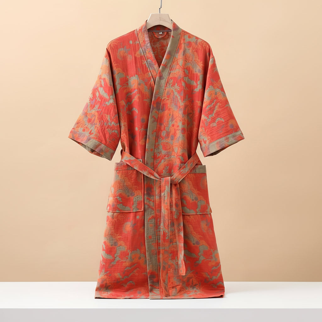 Ensemble de vêtements de nuit unisexe 100 % coton double gaze Luxeloom — Respirant, tissage double épaisseur