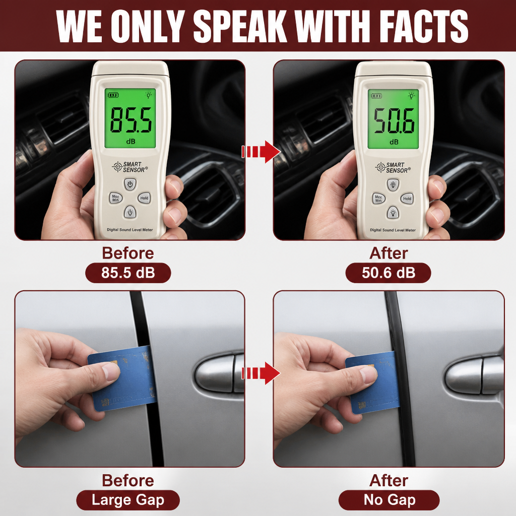 HushSeal — Μείωσε τον θόρυβο στην καμπίνα σου από 85 dB σε 50 dB μέσα σε λίγα λεπτά - Lamylie