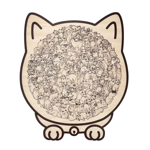 Calming Wooden Puzzle for Cat Lovers - Lamylie