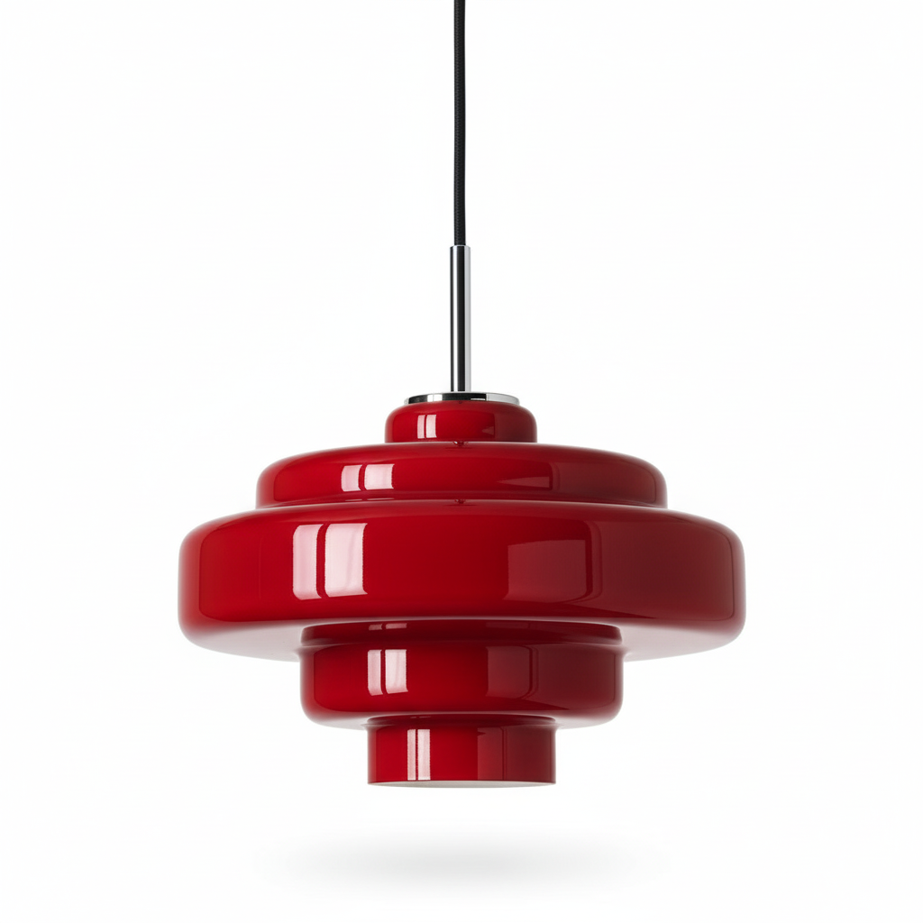 Colored Glass Pendant Lamp with Adjustable Suspension | Modern Light Point for Dining Room Kitchen Living Room - Lamylie