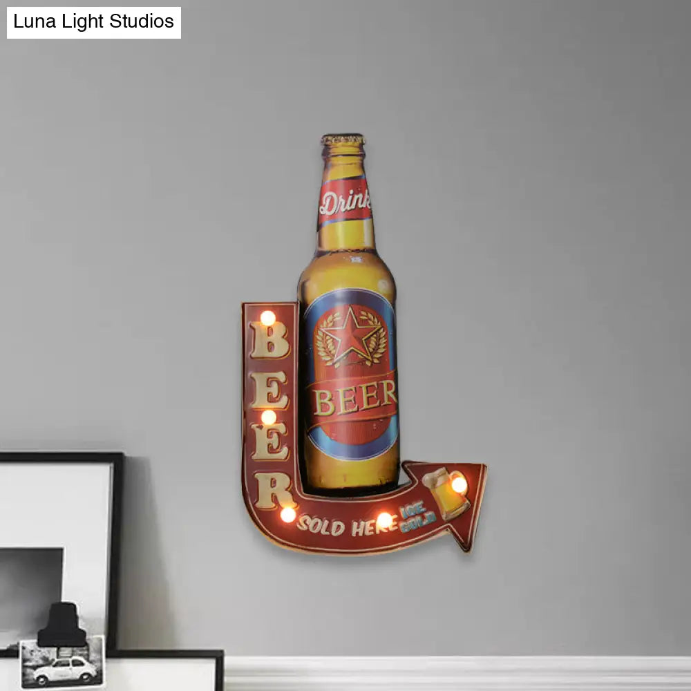 Lámpara de pared LED de montaje en superficie con alimentación por batería | Luz nocturna moderna de metal en negro, rosa-rojo y azul-amarillo - Lamylie