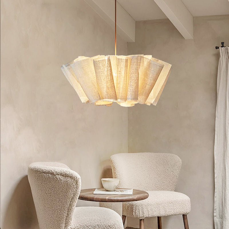Pleated Fabric Pendant Lamp | Minimalist Scandinavian Lighting for Dining Room & Living Room - Lamylie