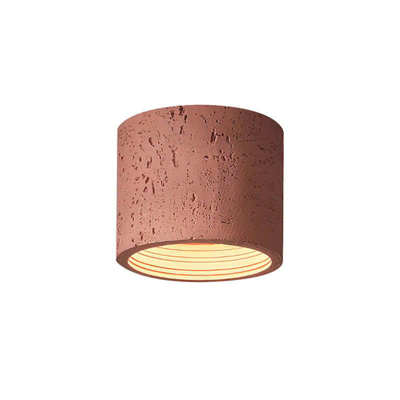 Cylindrical Travertine Ceiling Lamp | LED Lighting for Modern Interiors - Lamylie