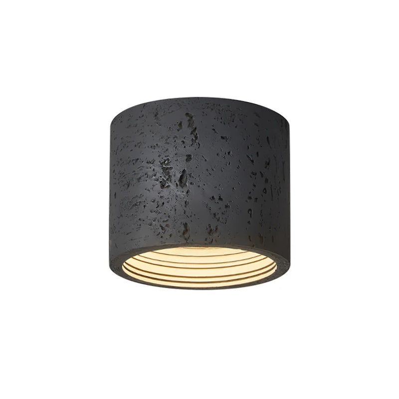 Cylindrical Travertine Ceiling Lamp | LED Lighting for Modern Interiors - Lamylie