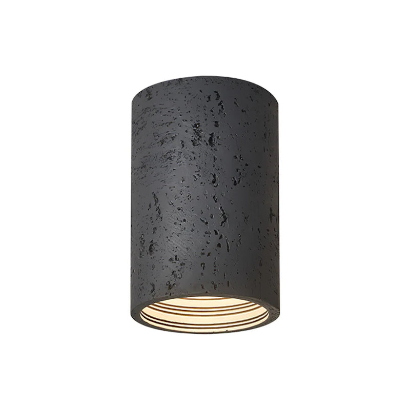 Cylindrical Travertine Ceiling Lamp | LED Lighting for Modern Interiors - Lamylie