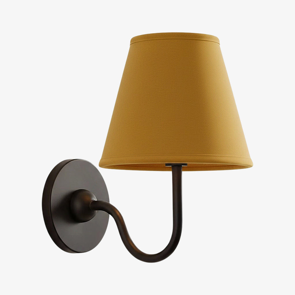Wall Lamp with Pleated Fabric Shade | Classic Lighting for Bedroom and Living Room - Lamylie