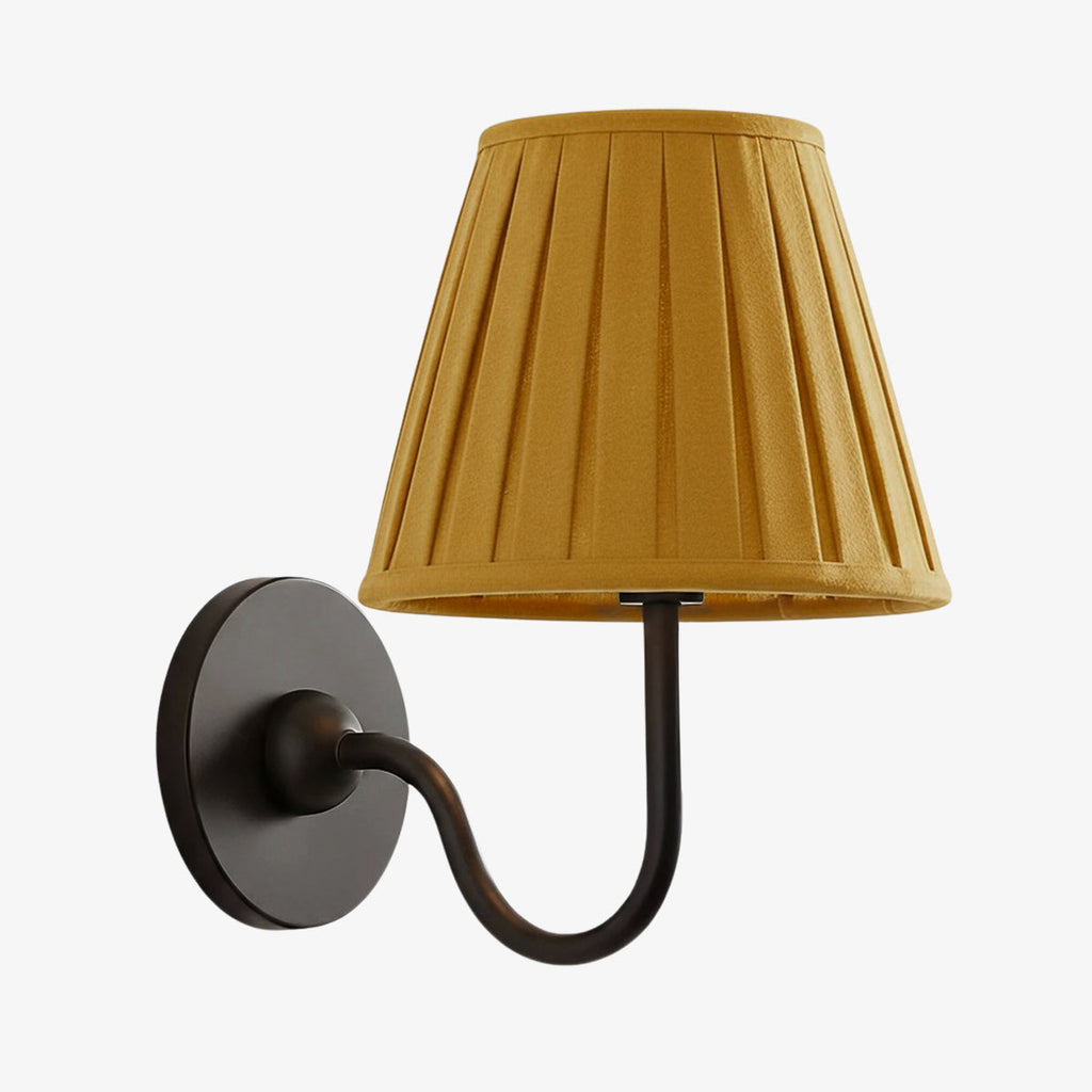Wall Lamp with Pleated Fabric Shade | Classic Lighting for Bedroom and Living Room - Lamylie