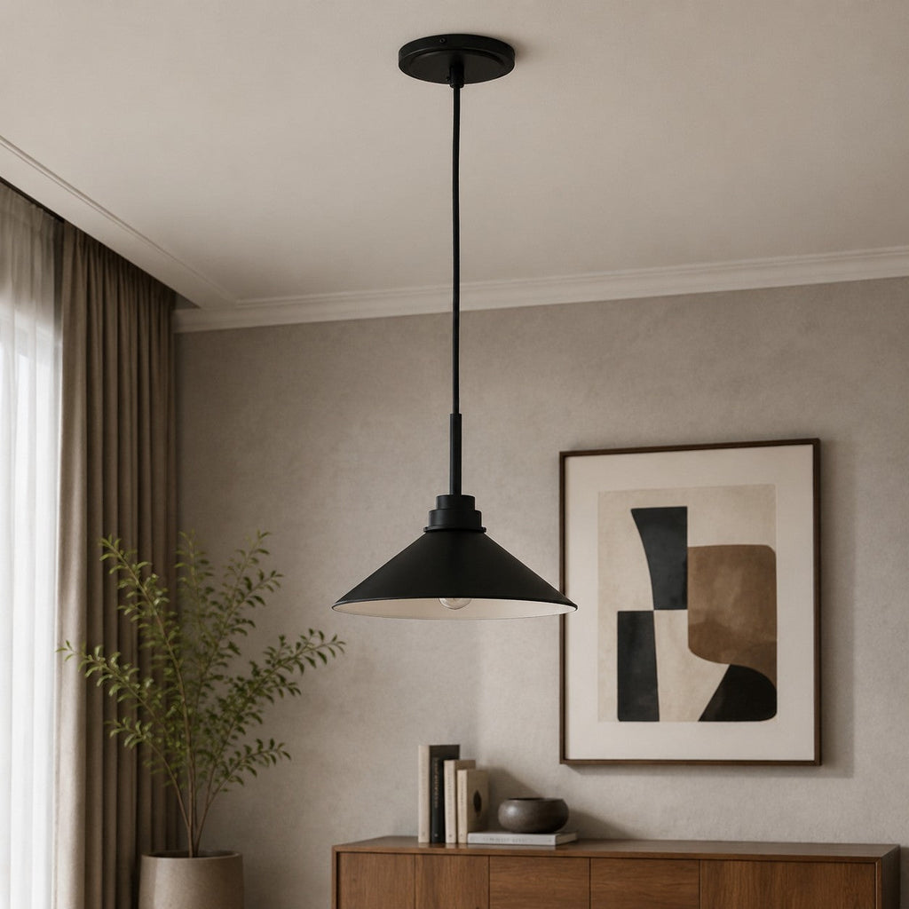 Cone-Shaped Pendant Lamp in Country Style - Dimmable - For Kitchen and Hall - Scandinavian Inspired - Modern Farmhouse Lighting - Lamylie