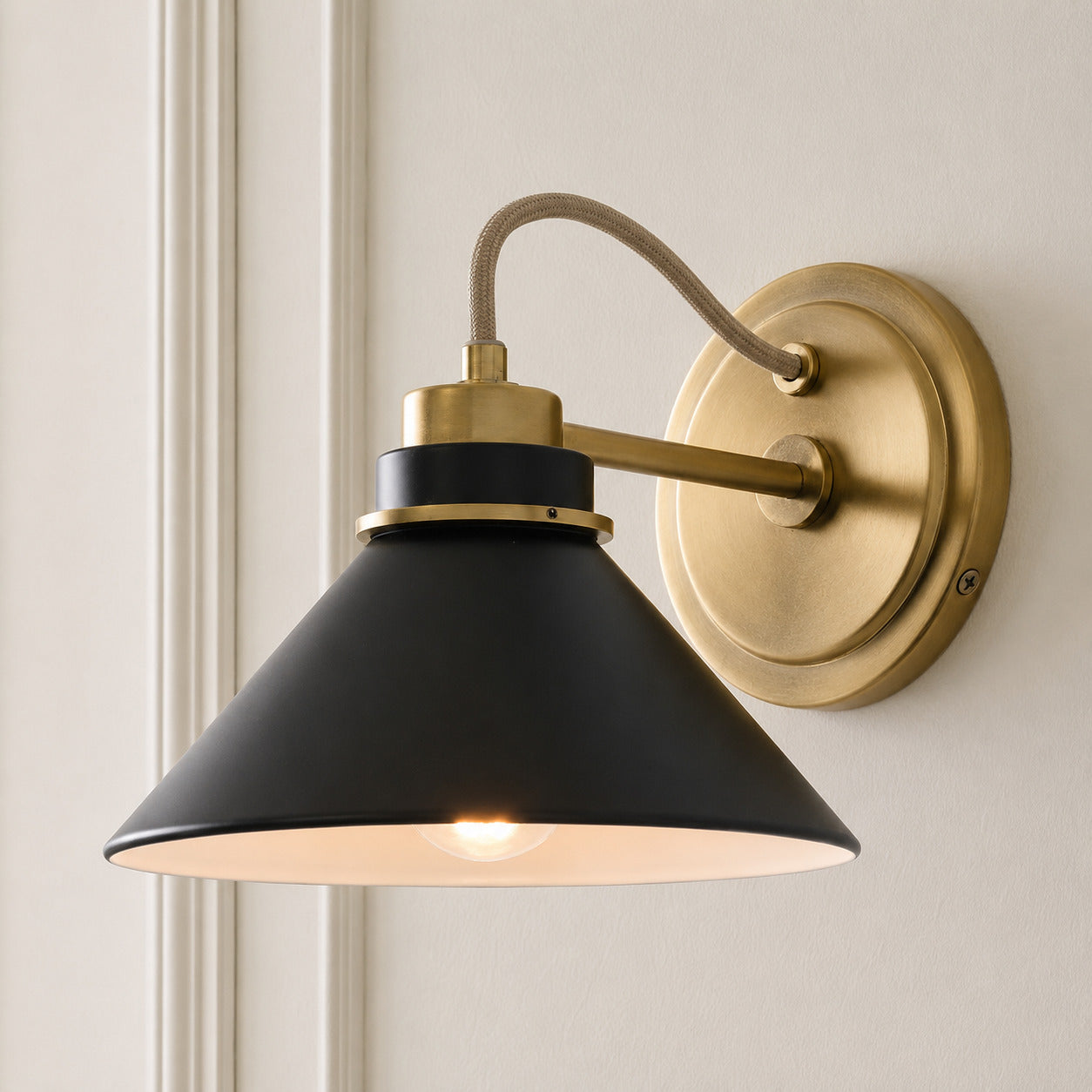 Globe Wall Lamp with Curved Arm | Modern Industrial Lighting for Bathroom, Bedroom, and Hall - Lamylie