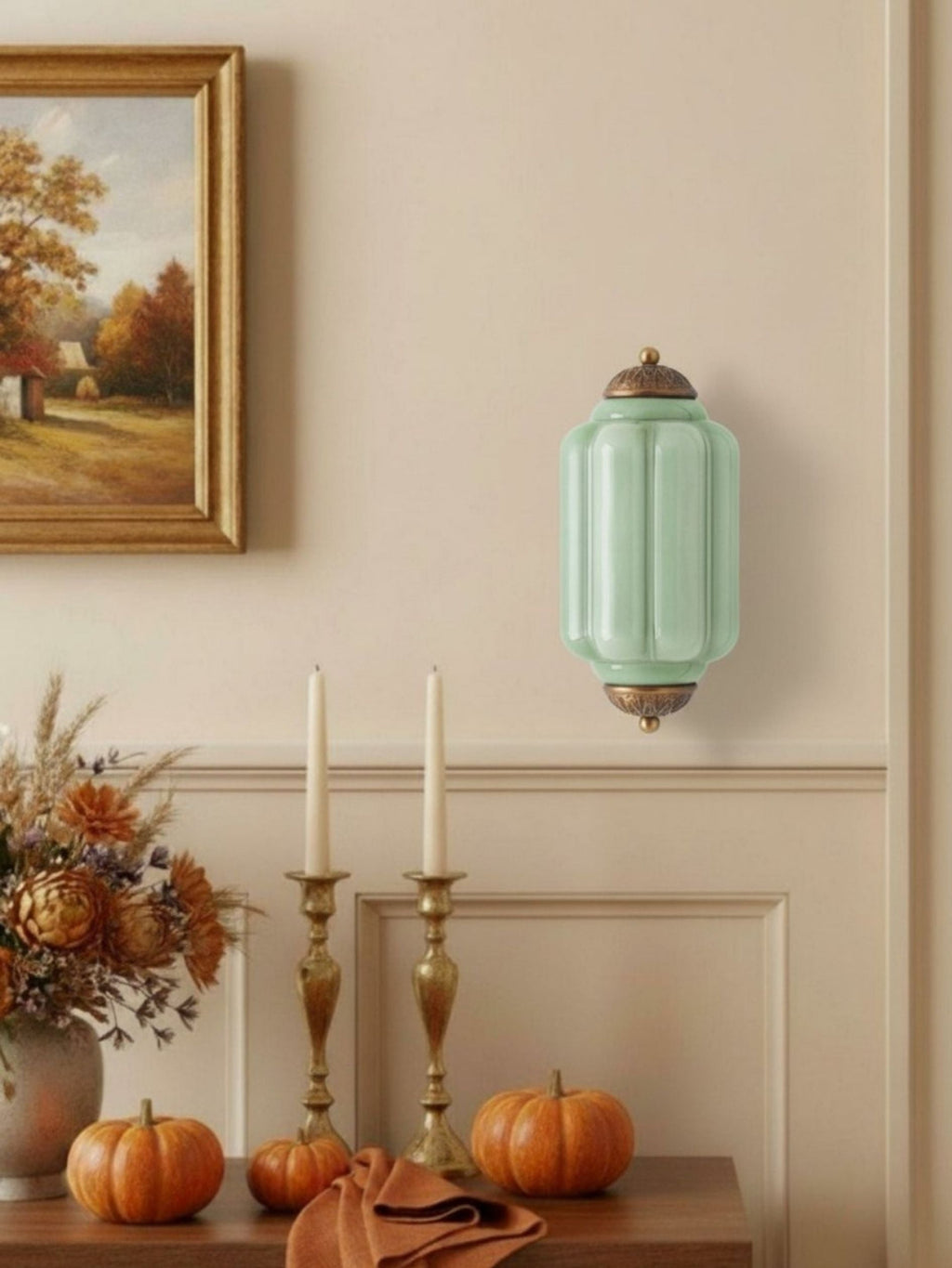 Eloise Vintage Wandleuchte aus Milchglas mit gewelltem Rand - Moderne Akzentbeleuchtung für Bad und Schlafzimmer