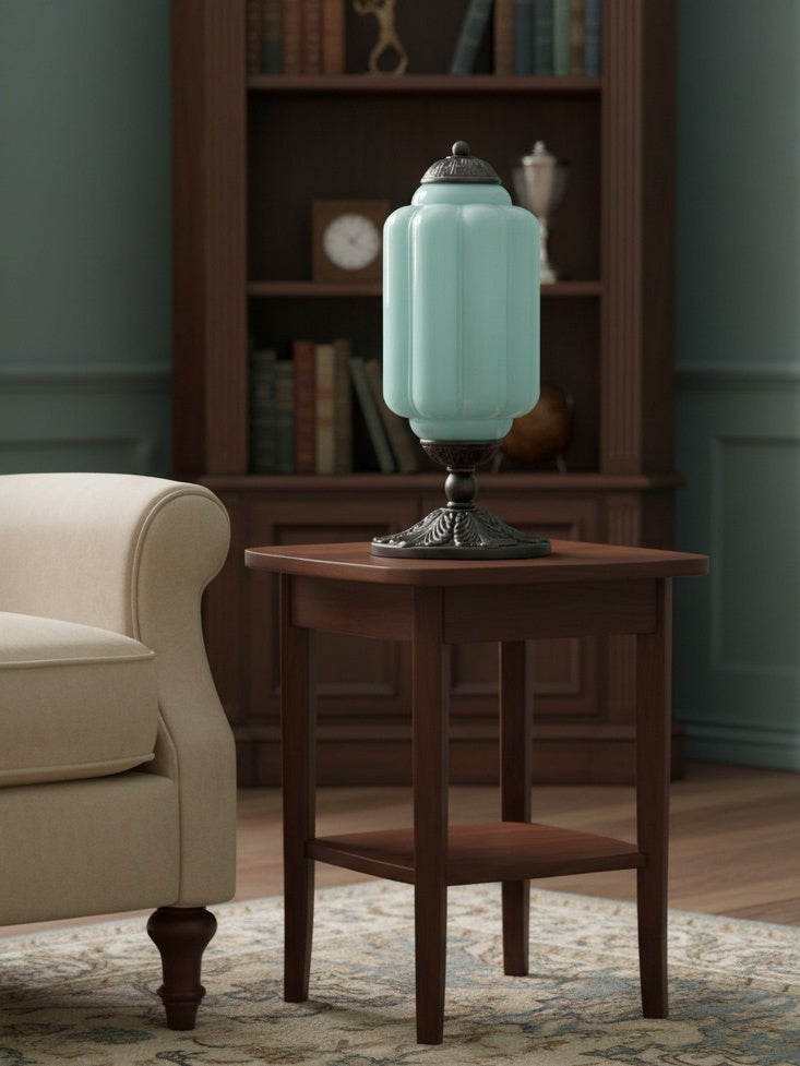 Vintage Glass Table Lamp with Brass or Black Finish - Lamylie