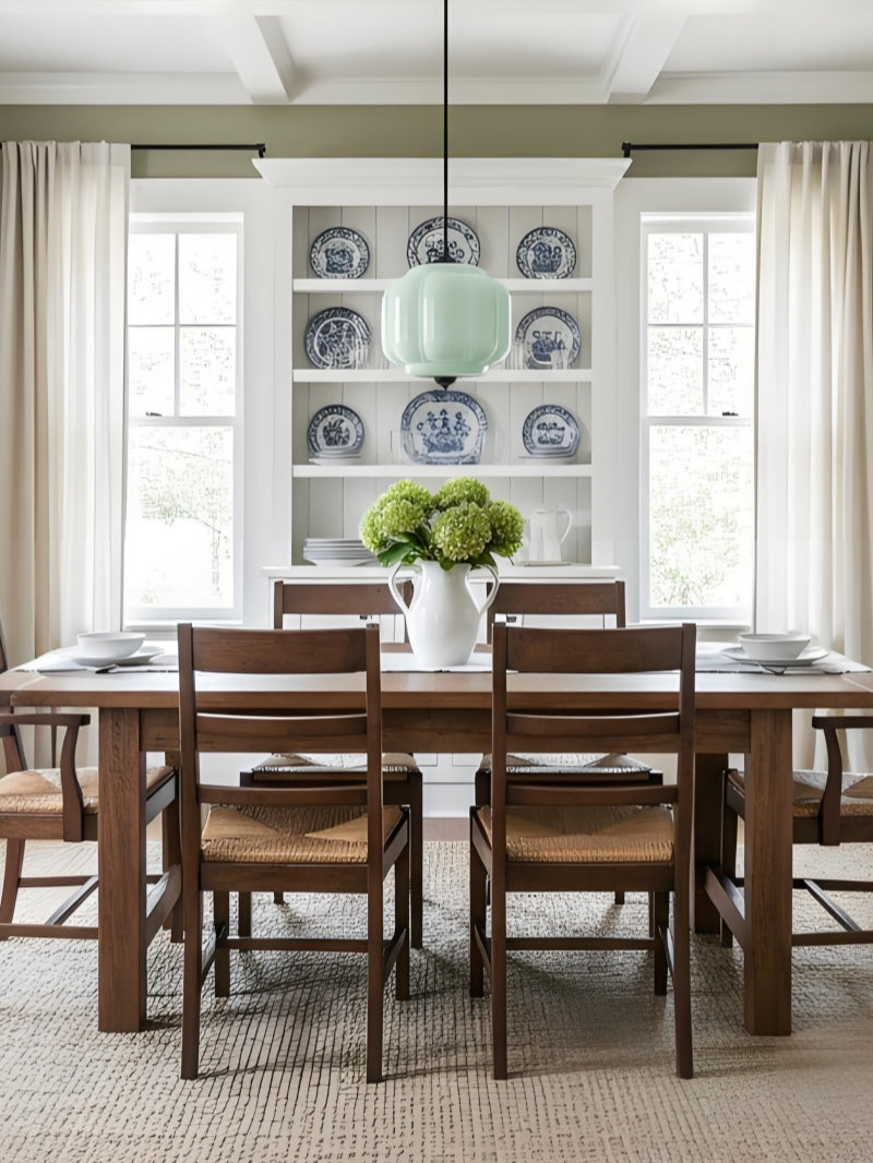 Vintage Chandelier with Cream-Colored Glass Shades | Retro-Style Pendant Lamp for Dining Room & Living Room - Lamylie