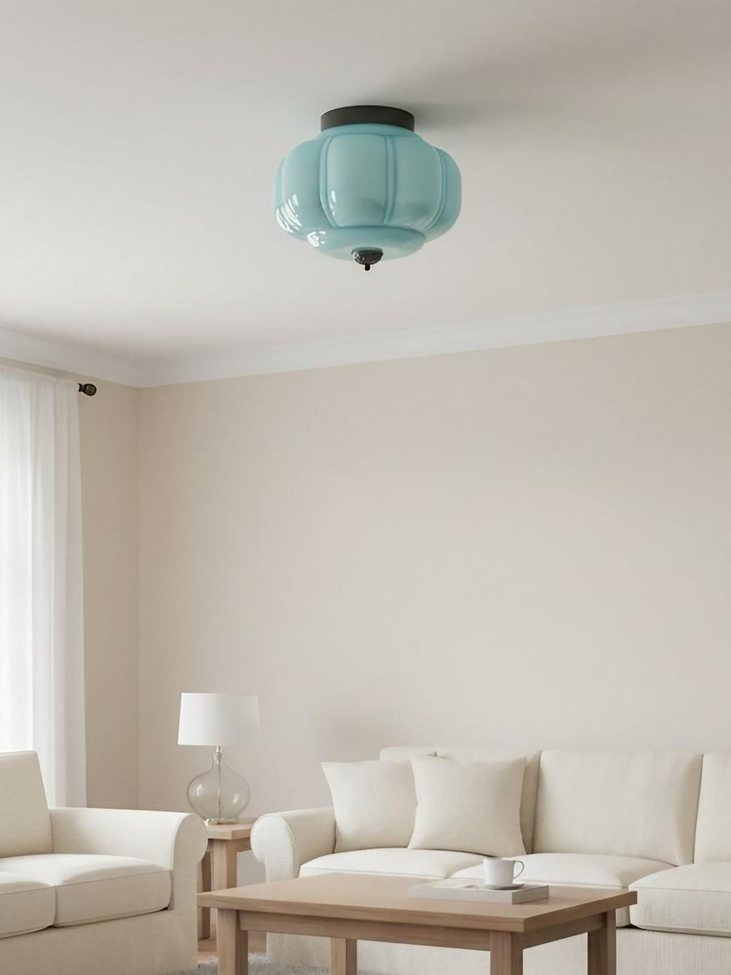 Retro Ceiling Lamp with Milk Glass Shade | Refined Semi-Flush Mount Lighting for Modern Interiors - Lamylie