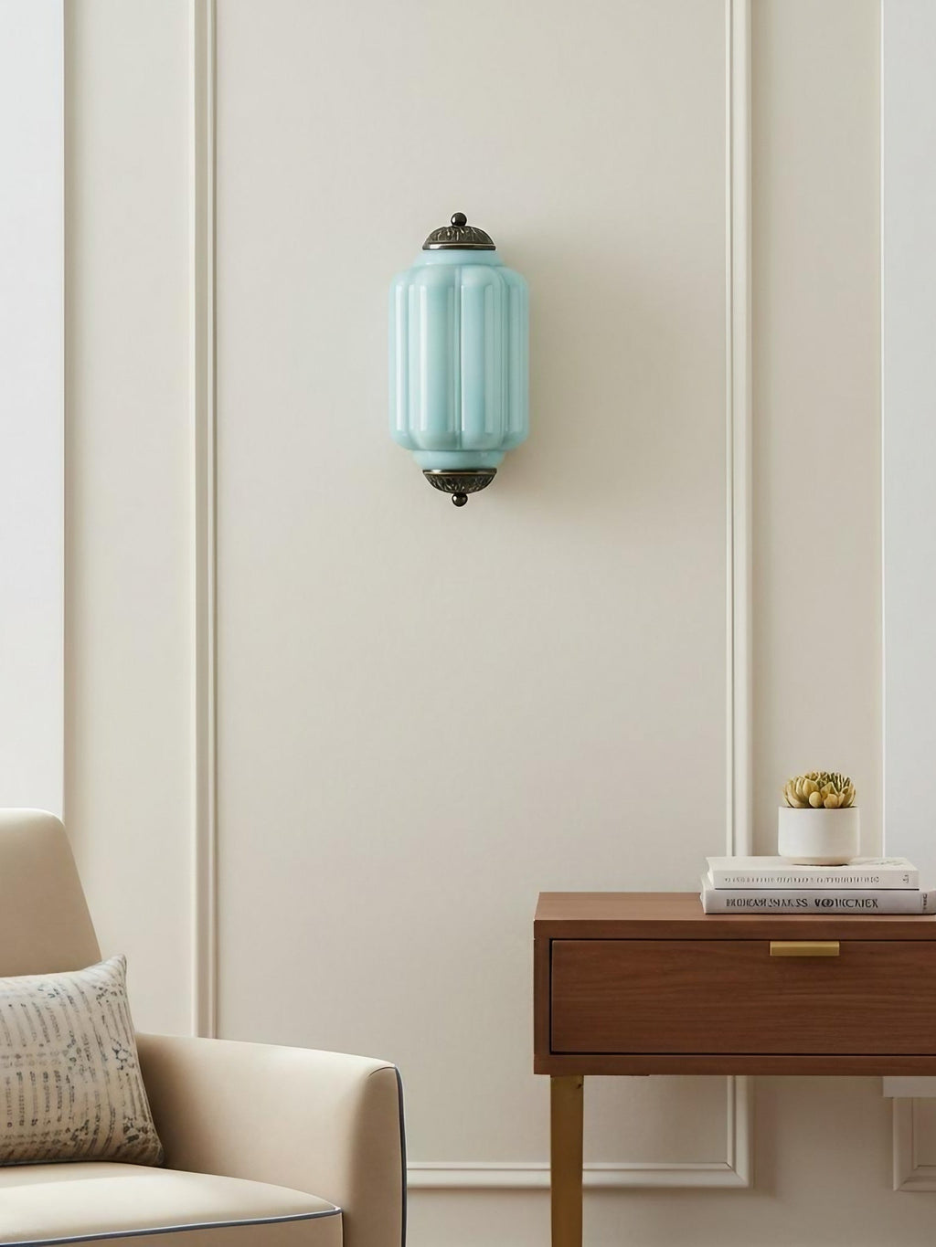 Milk Glass Wall Lamp for Bedroom Hall Scandinavian Style - Lamylie